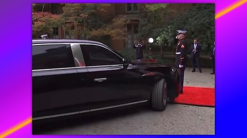 XI'S DRIVER NEARLY RUNS OVER A MARINE ON ARRIVAL TO MEET WITH JOE