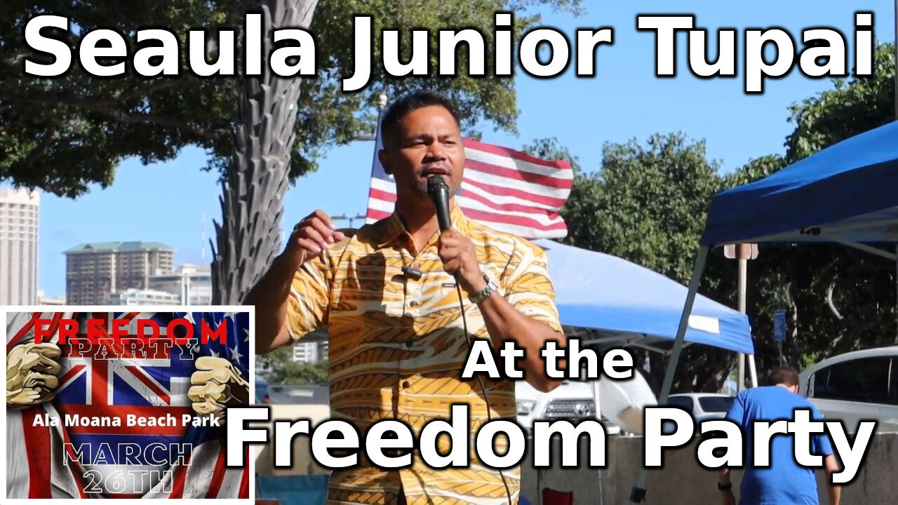 Seaula Junior Tupa'i at the Freedom Party at Ala Moana