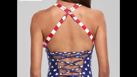 American Flag Striped Swimsuit