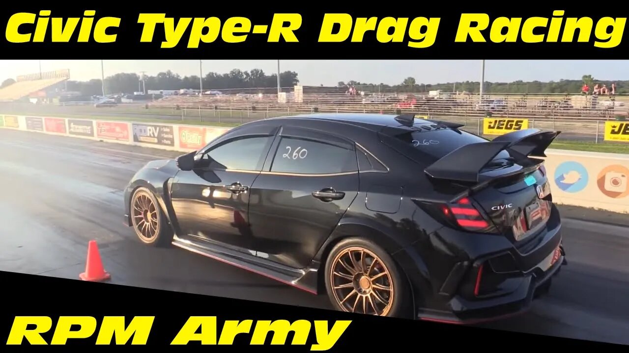 Honda Civic Type R Making a Pass Wednesday Night Street Drags