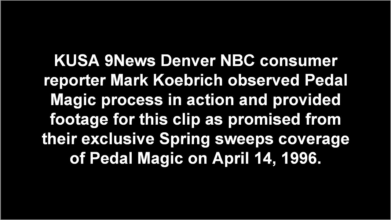 Denver NBC TV KUSA 9News Feature Report on Pedal Magic Instant Bicycle Rider (1996 Spring sweeps)