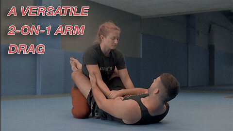 Back Take, Pendulum Sweep, & Arm Bar from a 2-On-1 Arm Drag