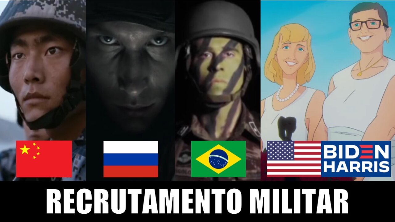 Comparação de propagandas militares: EUA de Biden X resto do mundo