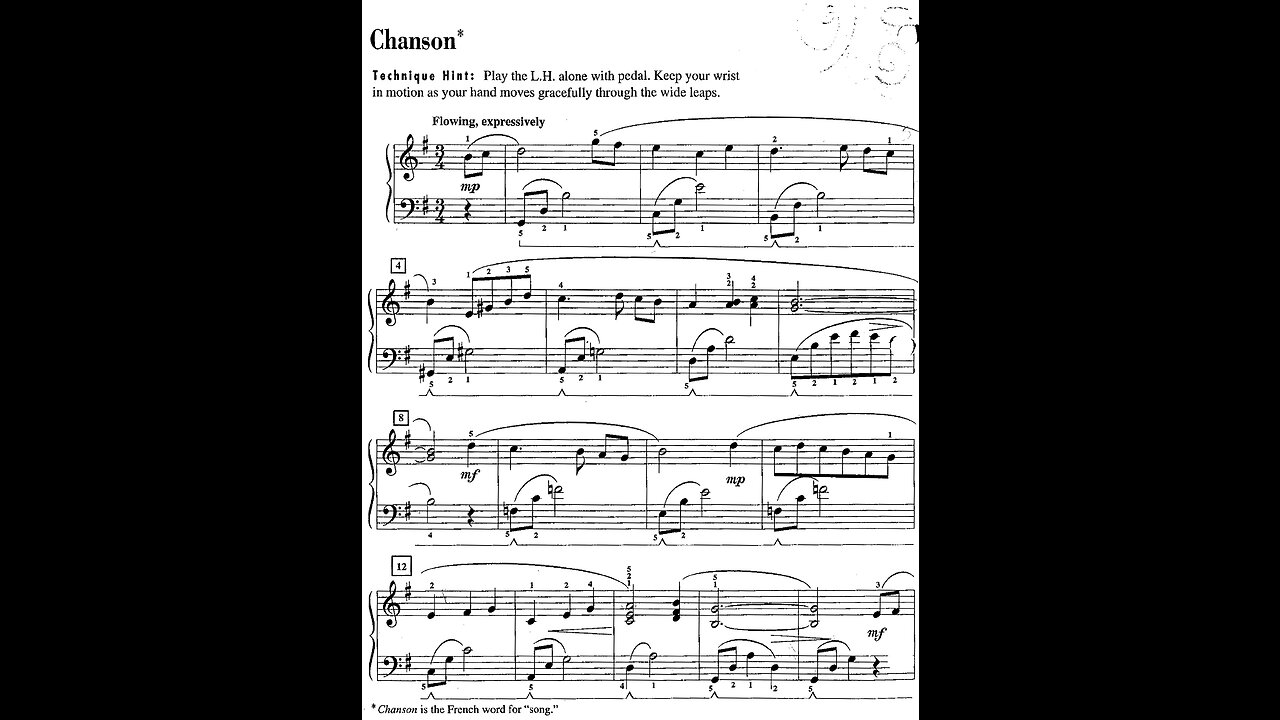 Chanson - Solo Piano