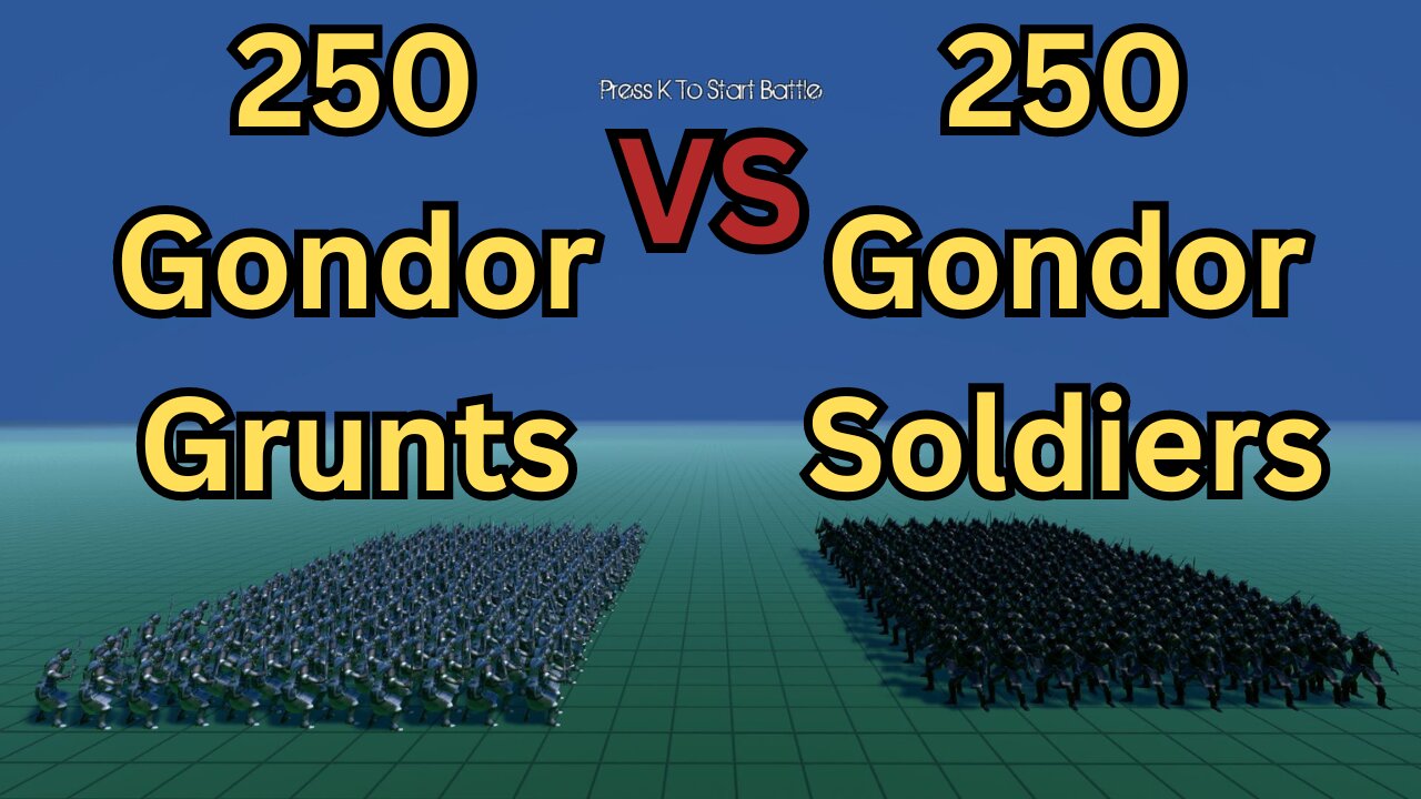 250 Gondor Grunts Versus 250 Gondor Soldiers || Ultimate Epic Battle Simulator