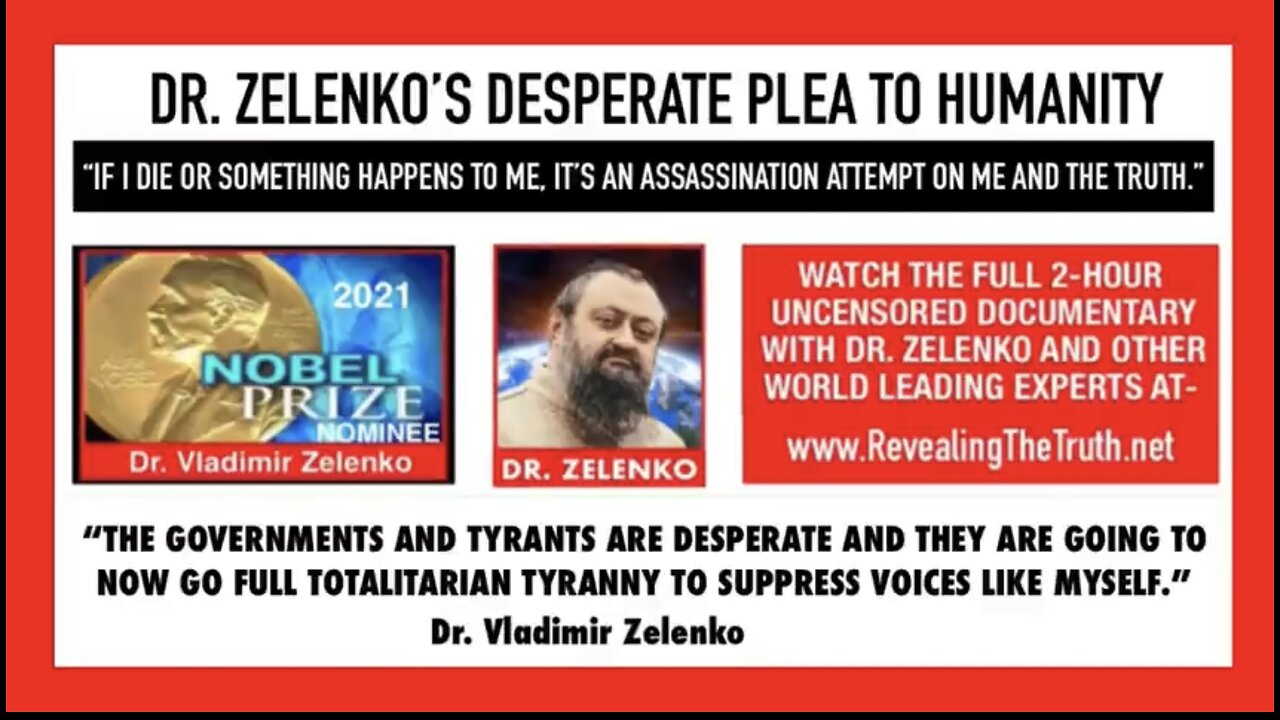 Nobel Prize Nominee Dr. Zelenko Warns Humanity Then Dies