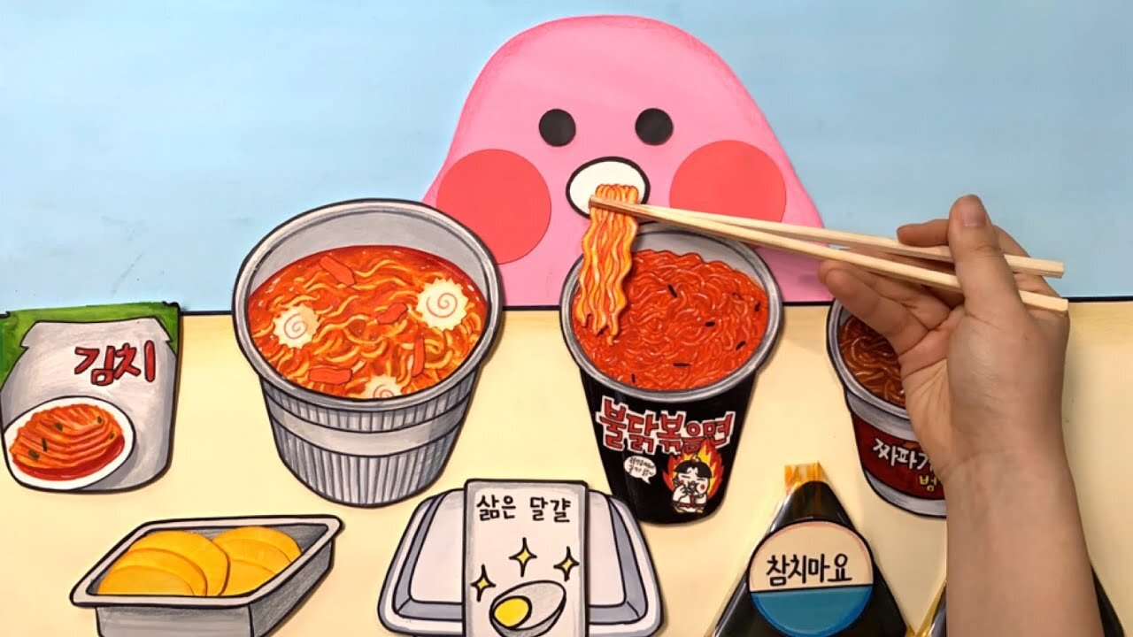 😋Korean Convenience store food MUKBANG with SLIME!