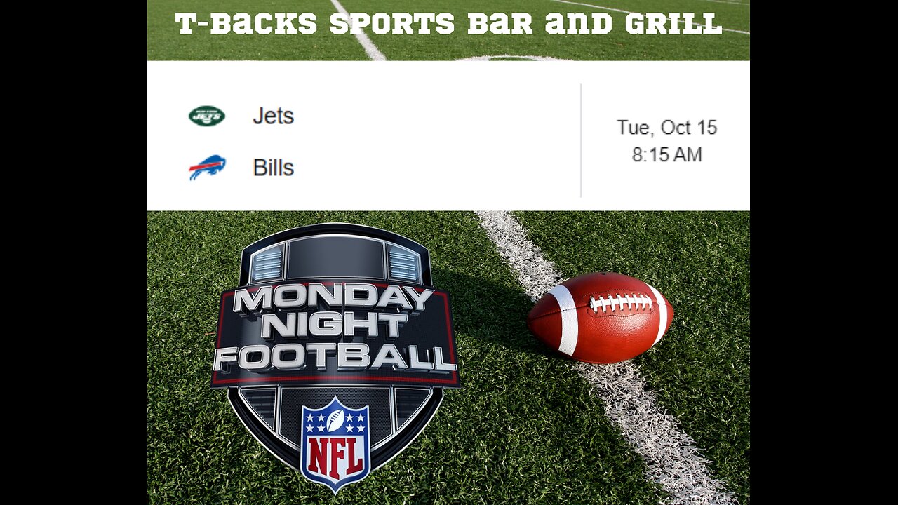 T-Backs Sports Bar and Grill Sports Schedule and free beer/soda for Tuesday Oct 15, 2024