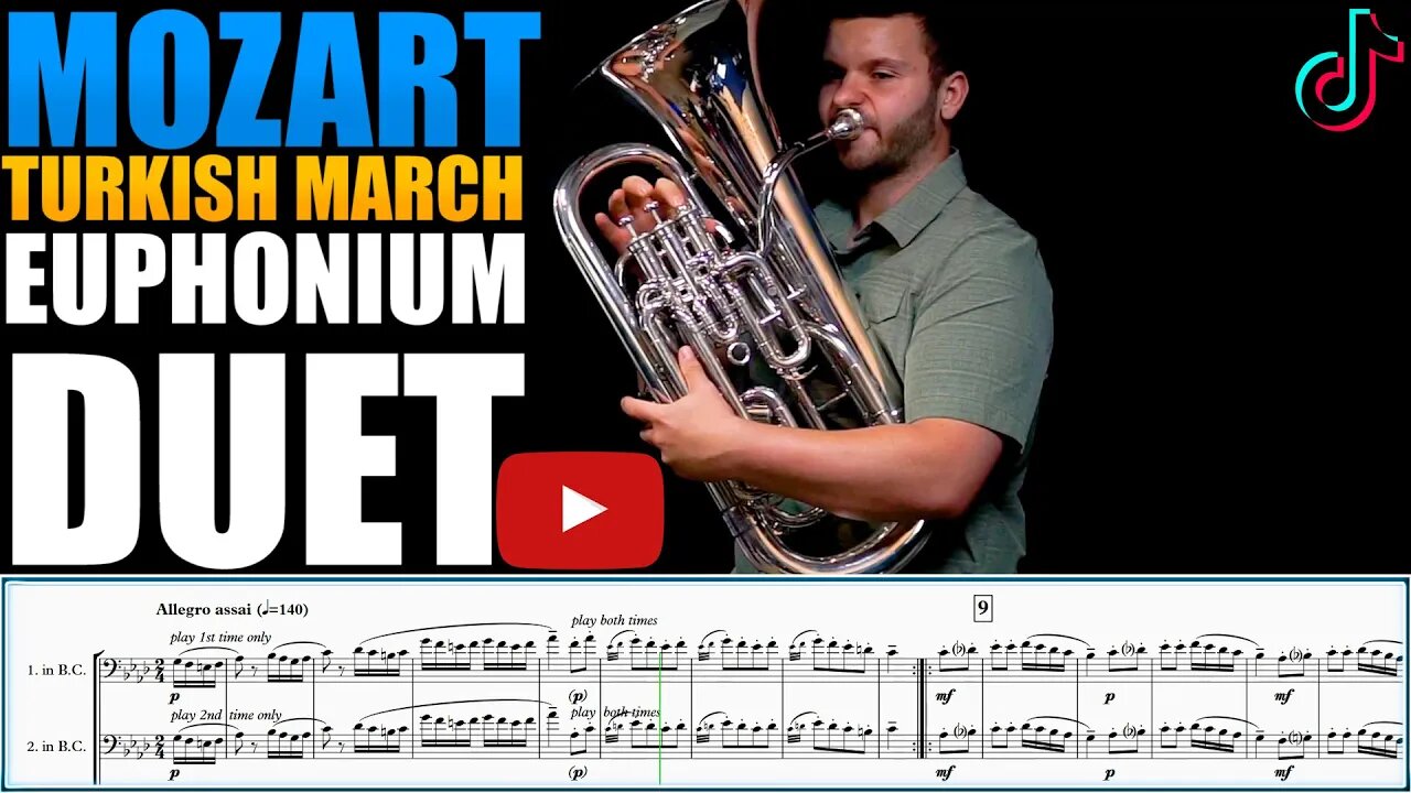 Mozart "Turkish March." Euphonium Duet - Matonizz. DO NOT PLAY ALONG! Nr.3