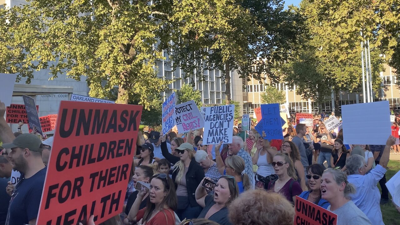 School Mask Mandate Protest in Oakland County, Michigan