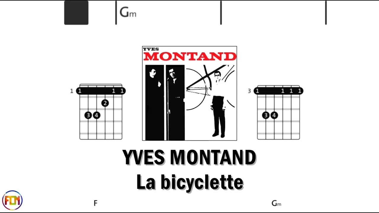 YVES MONTAND La bicyclette - (Chords & Lyrics like a Karaoke) H