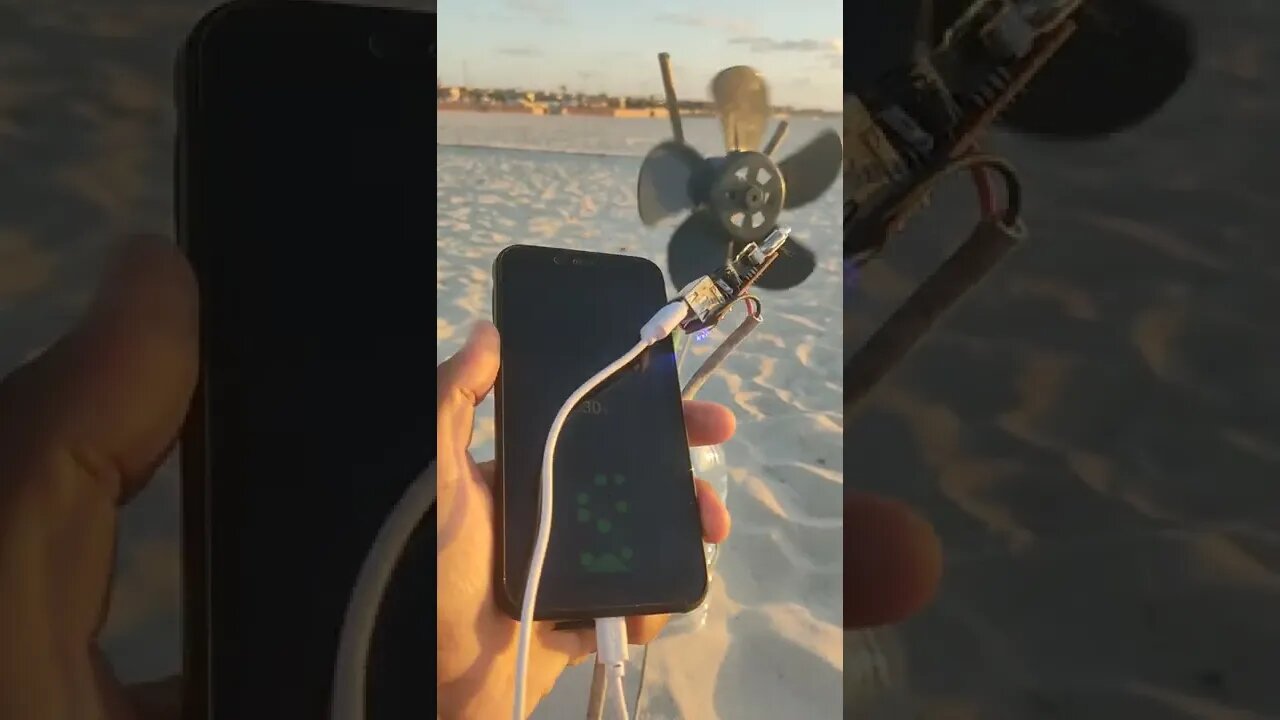 Phone Charger Wind Turbine Test OK In Action