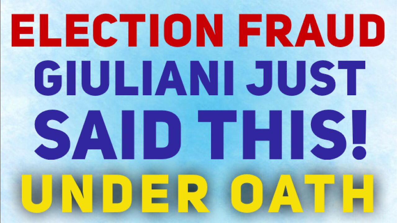 Rudy Giuliani Just Testified Under Oath About Election Fraud!