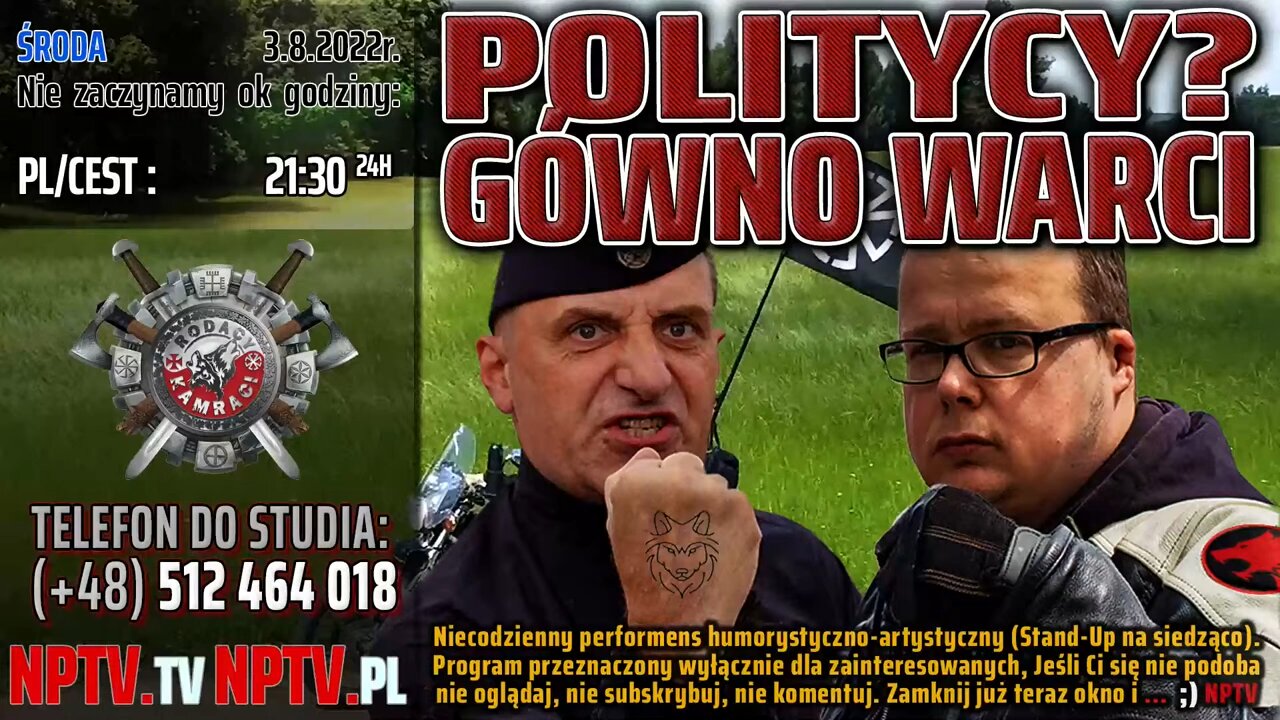 POLITYCY? GÓWNO WARCI - Kabaret uber alles! - Olszański, Osadowski NPTV (03.08.2022)