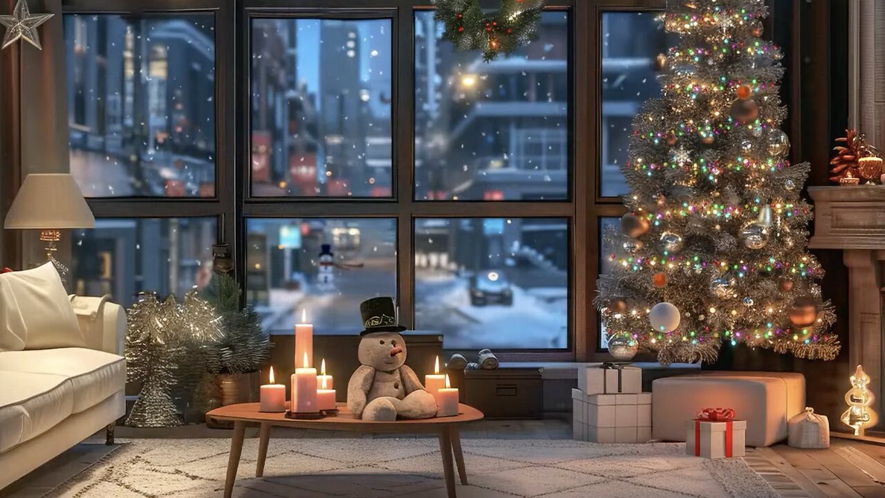 🎄🔔🎷 City Lights & Cozy Room for Peaceful Holiday Moments | 2025 Edition 🎶🎁🎅🏻