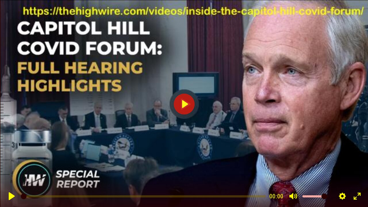 Senator Ron Johnson Covid Forum Highlights & More