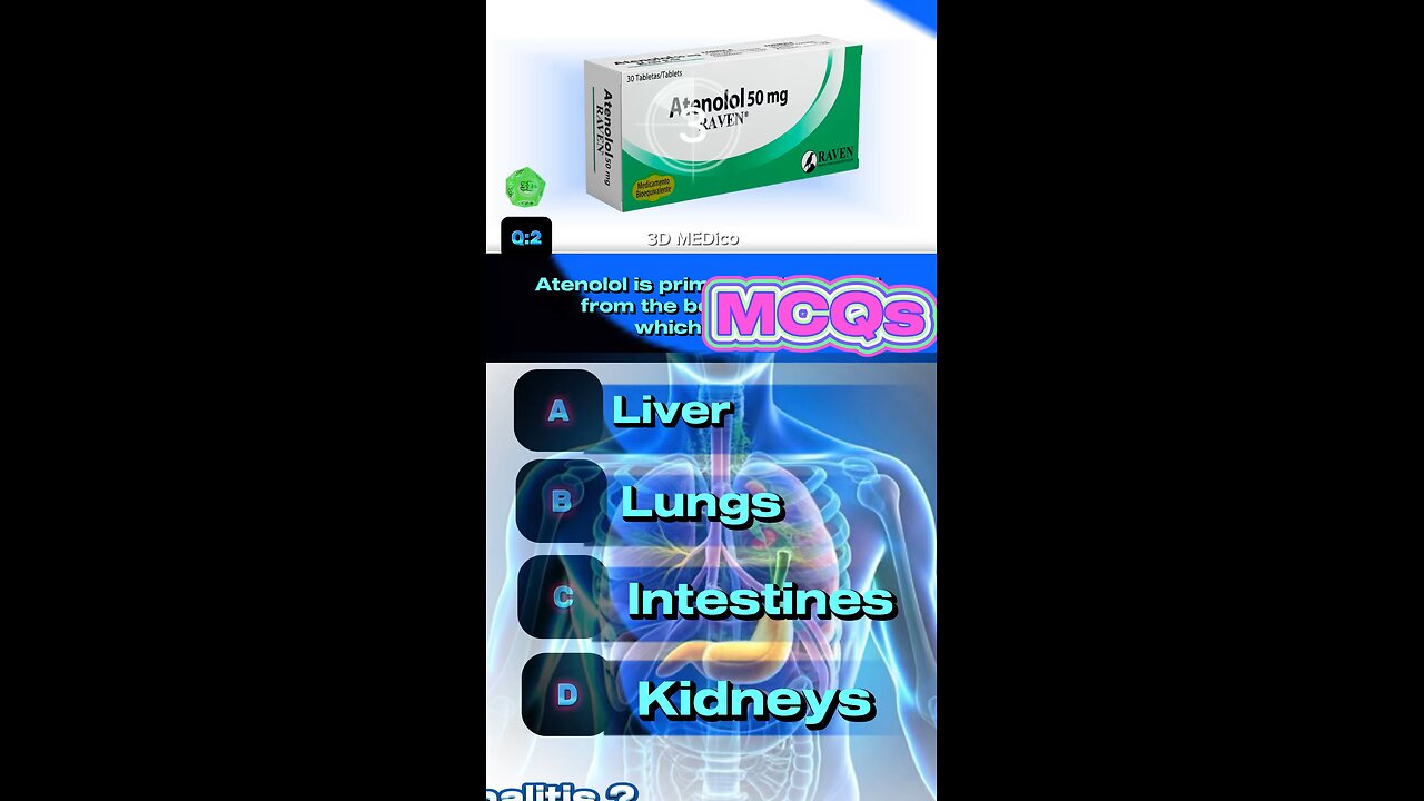 Medication mcqs #Atenolol #treatment #disease #💊💉