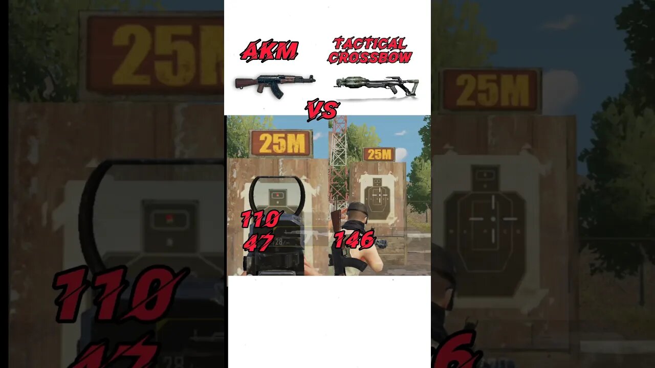 AKM VS Tactical Crossbow damage 😱 #pubg #pubgtipsandtricks