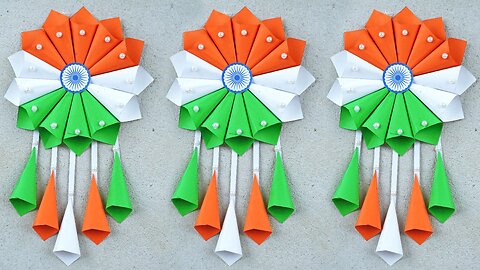 Tricolor Wall Hanging Making/Independence Day Crafts/Republic Day Crafts/Paper Things Easy