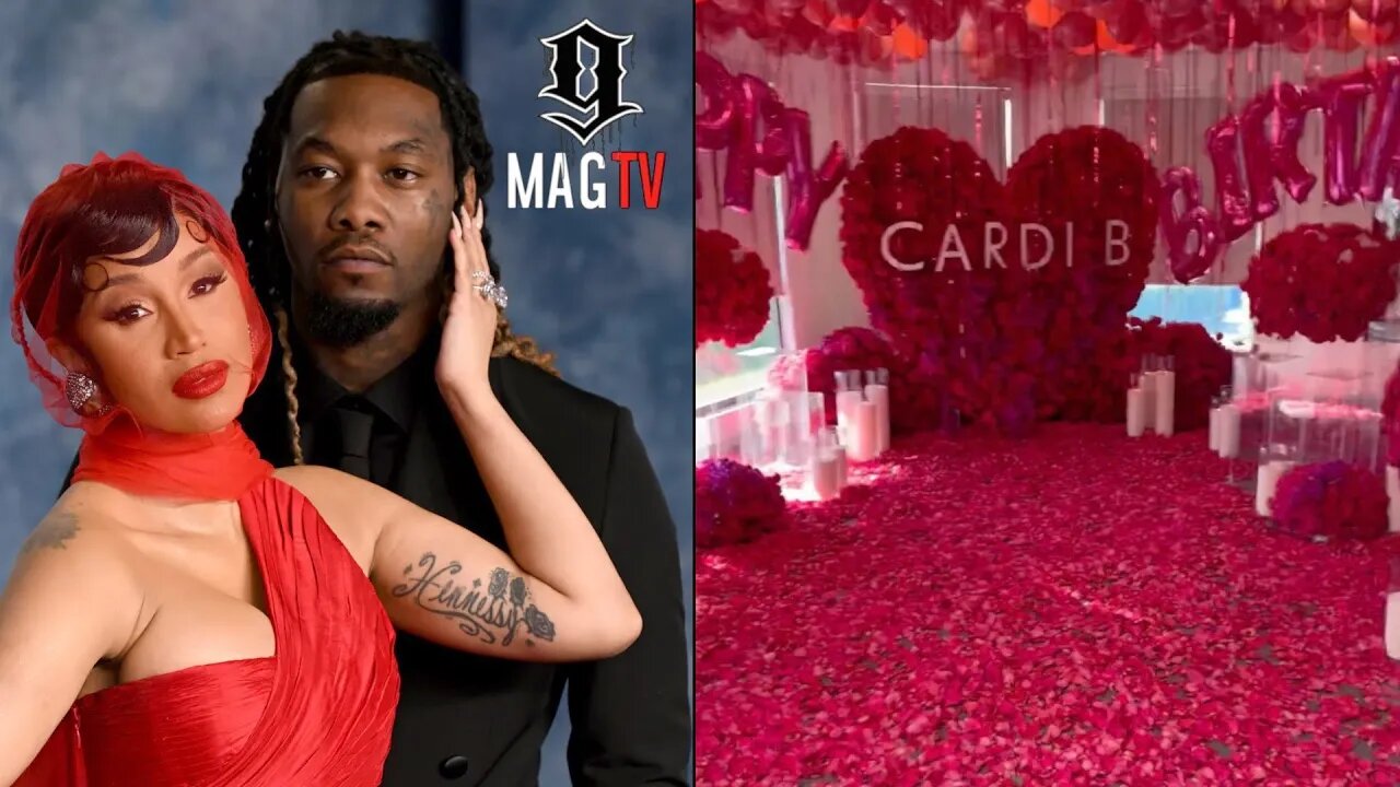 Offset Surprises Wife Cardi B With A Spectacular Floral Arrangement To Celebrate Her 31st B-Day! 🌹