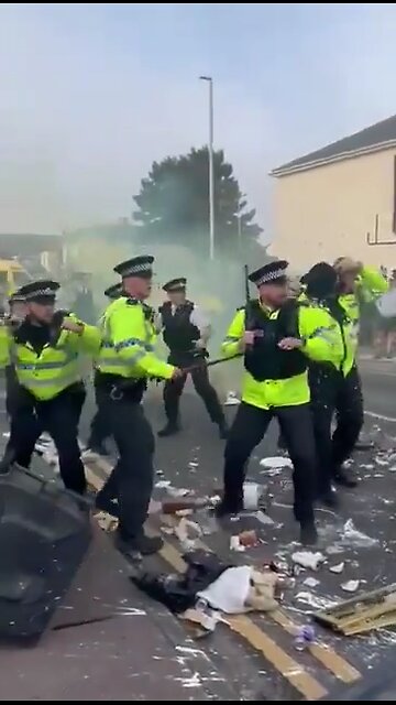 The police in Southport, England are completely outnumbered by protesters fed up of migrant violence
