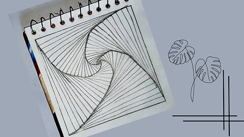 Easy abstract drawing | overlapping drawing | overlapping 3d line illusion