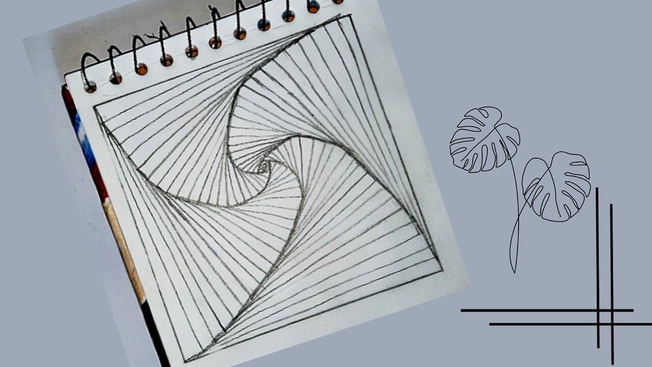 Easy abstract drawing | overlapping drawing | overlapping 3d line illusion