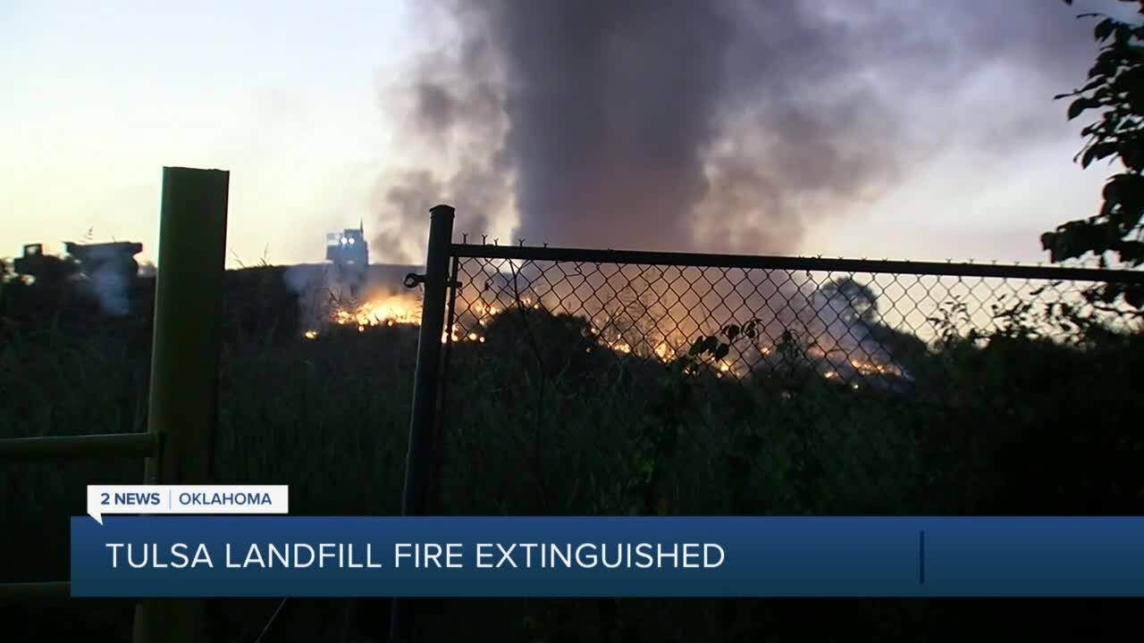 North Tulsa landfill fire extinguished after hours-long burn