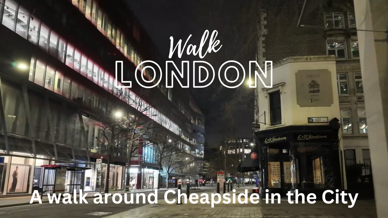 Walking at night in Cheapside in the City of London