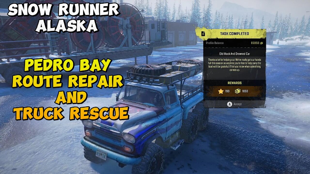 Snow Runner Route Repair and Truck Rescue