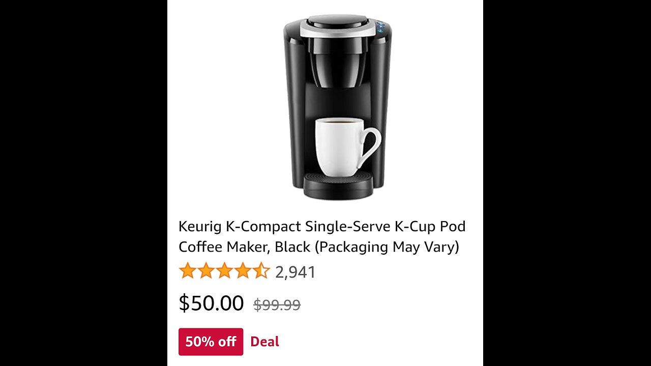 Keurig K-Compact Single-Serve K-Cup Pod Coffee Maker, Black (Packaging May Vary)