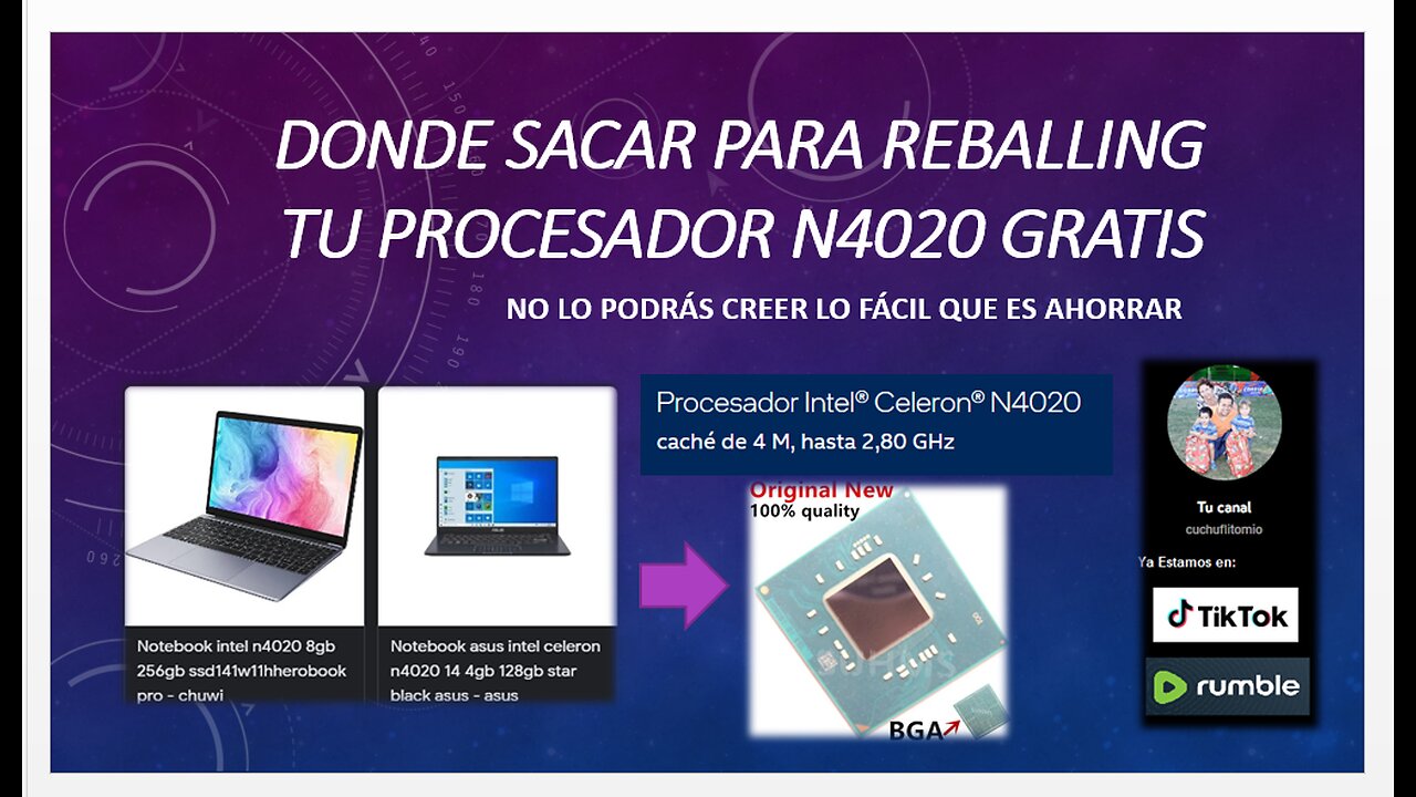 Donde Buscar el Procesador N4020 Gratis para hacer Reballing