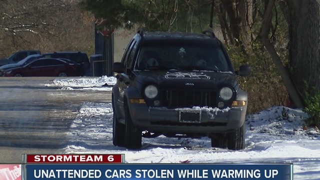 Unattended cars stolen while warming up