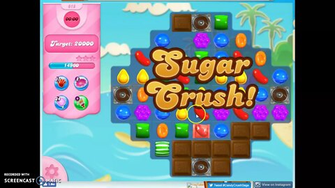 Candy Crush Level 618 Audio Talkthrough, 2 Stars 0 Boosters