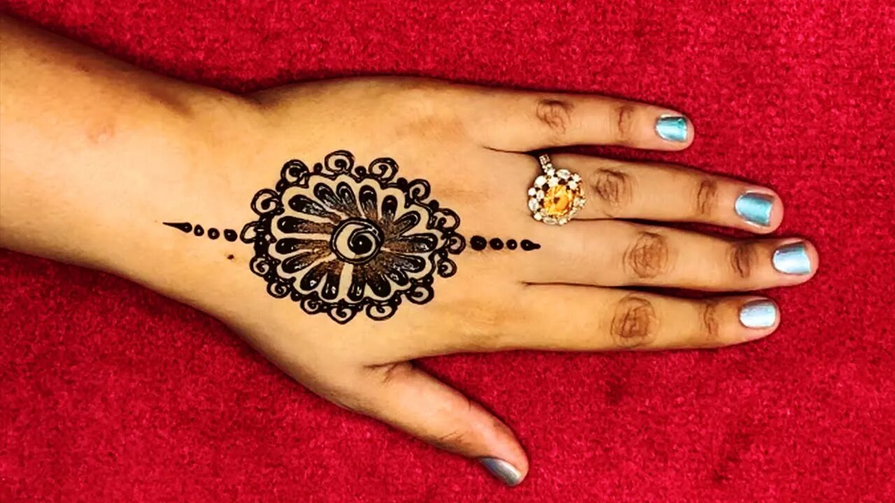 Simple henna design 💓 easy henna design 💓 henna design for back hand