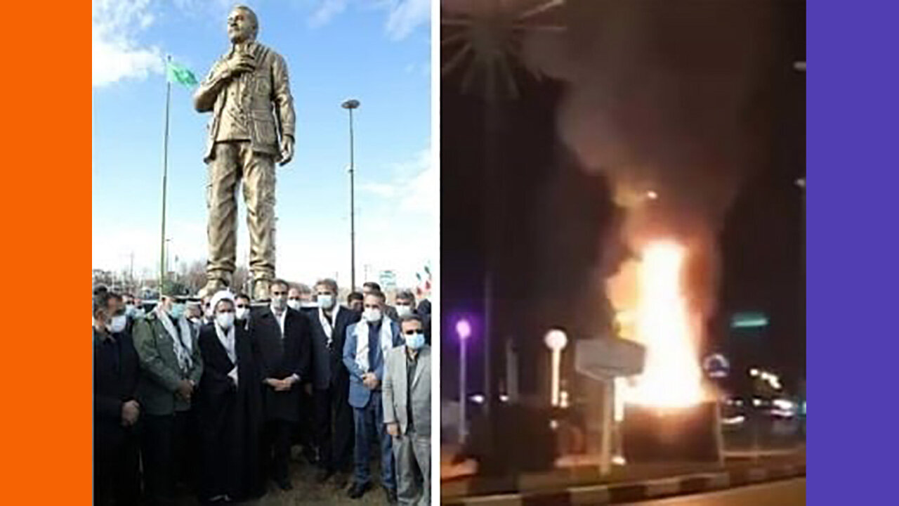 General Soleimani Statue Torched On Day One