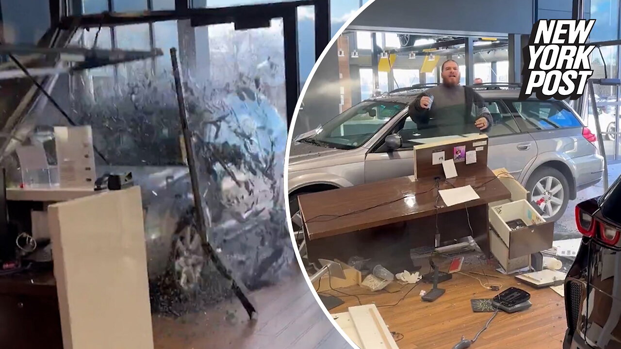 Utah man smashes Subaru through dealership window