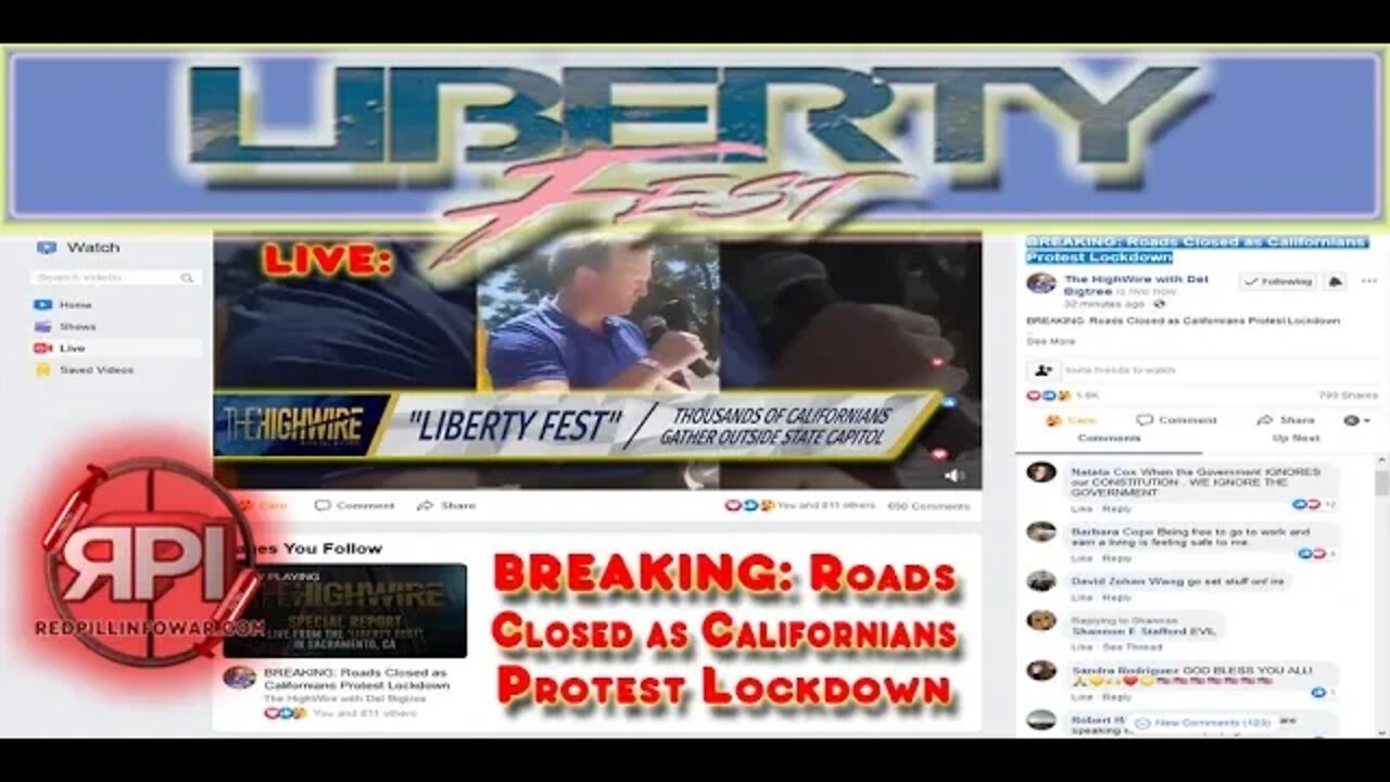 BREAKING: LIBERTY FEST 2020 | Roads Closed as Californians Protest Lock-down | LIVE Stream Replay