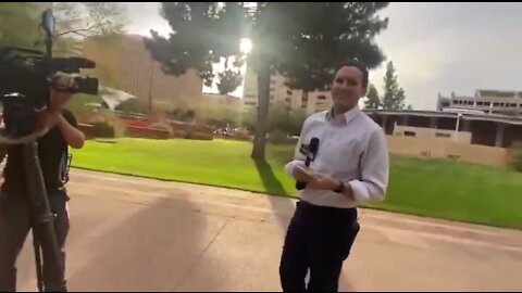 Concerned citizen confronts MSM news reporter in Arizona