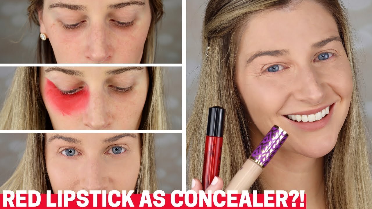 How to USE RED LIPSTICK TO COVER DARK UNDER EYE CIRCLES | Does it Work?