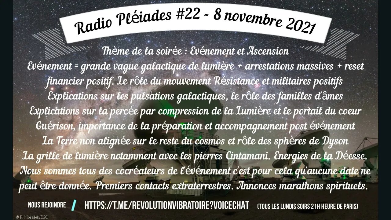 Radio Pléiades #22 - Événement et Ascension - 8 novembre 2021