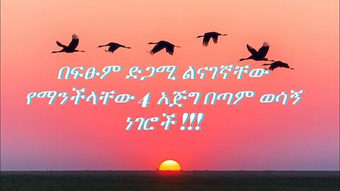 በፍፁም ድጋሚ ልናገኛቸው የማንችላቸው 4 አጅግ በጣም ወሳኝ ነገሮች !!!