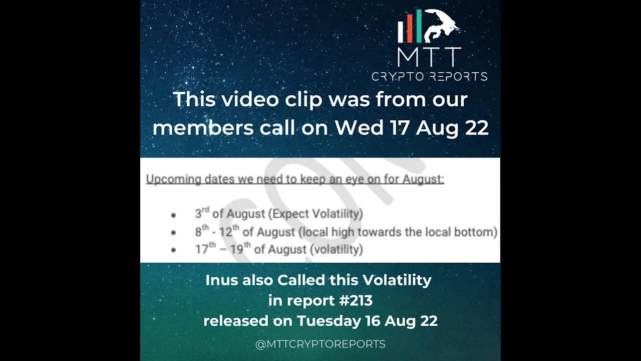 #MTT GAVE VOLATILITY ALERT DAYS BEFORE!!! REPORT #211 #212 AND #213 #BTC #ETH