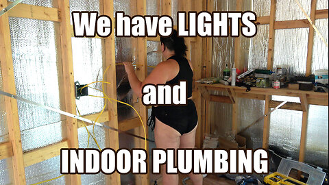 Ep. 32 - We Installed Indoor Plumbing and Lights in Our Off-Grid Cabin #couplebuilds #cabinbuild