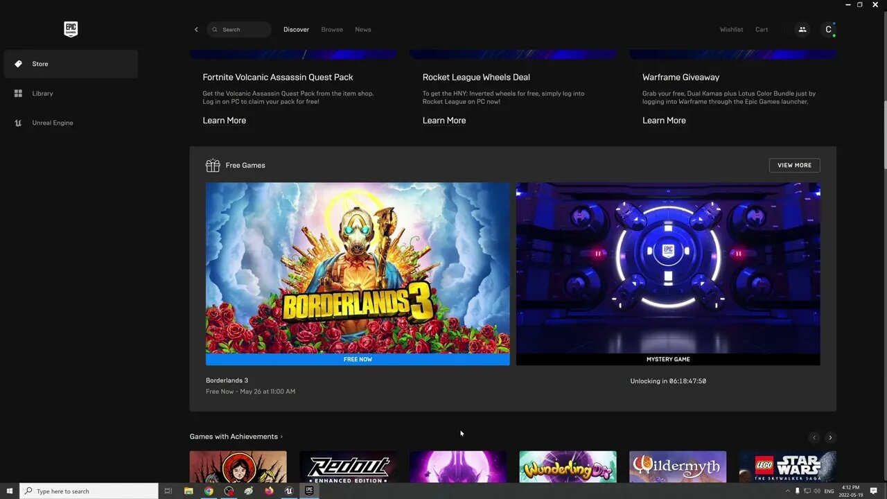 2022 Borderlands 3 and all DLC free on epic store