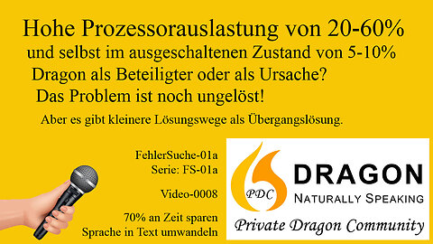 Eine zu hohe Prozessorauslastung unter Dragon NaturallySpeaking - FS01a V0008 - PDC