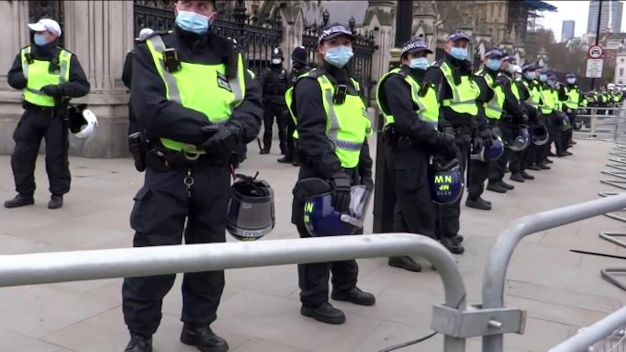 London Lockdown Protests, 20th March 2021 - Part 6: Police Protecting Parliament