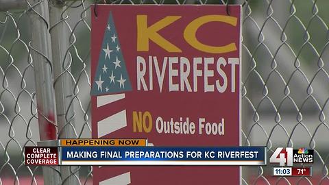 Making final preperations for KC Riverfest