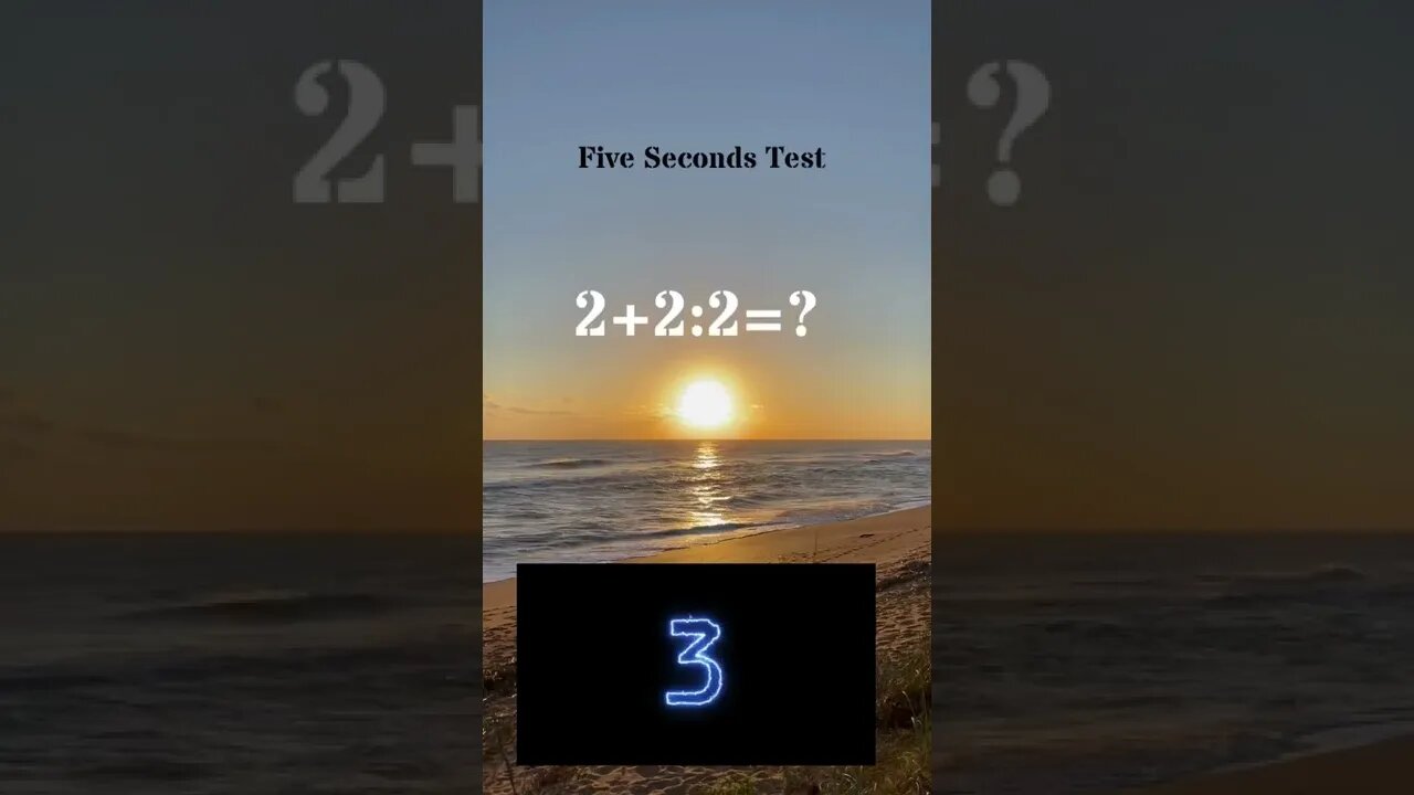 FIVE SECONDS MATH TEST | SHORTS