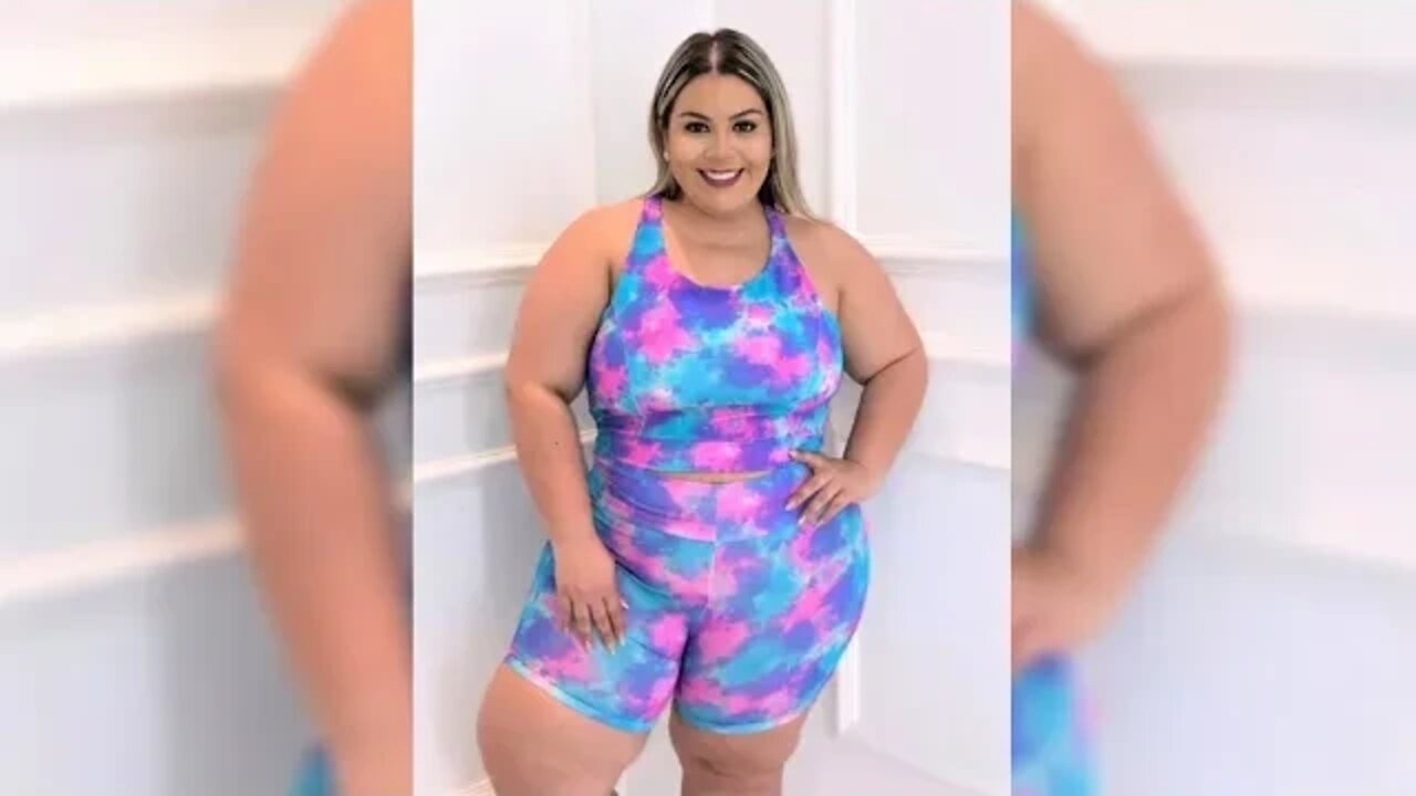 🛑 ROUPA DE ACADEMIA PLUS SIZE SHORTS COM TOP REGATA CROPPED